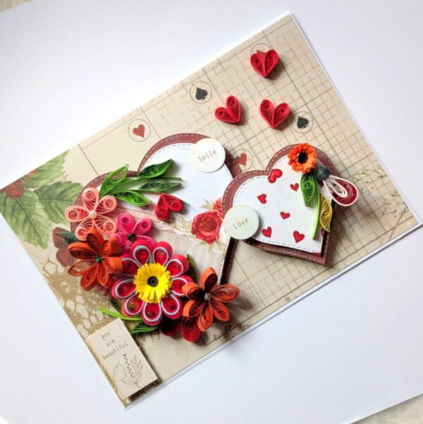 PXL_20250105_074151950 Handmade Red Heart Quilled Love Card