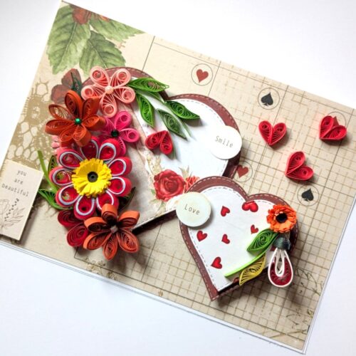 PXL_20250105_074204388 Handmade Red Heart Quilled Love Card