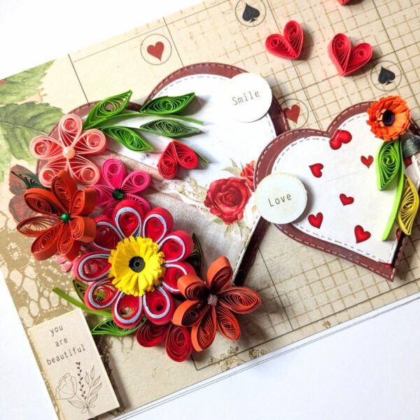 PXL_20250105_074227966 Handmade Red Heart Quilled Love Card