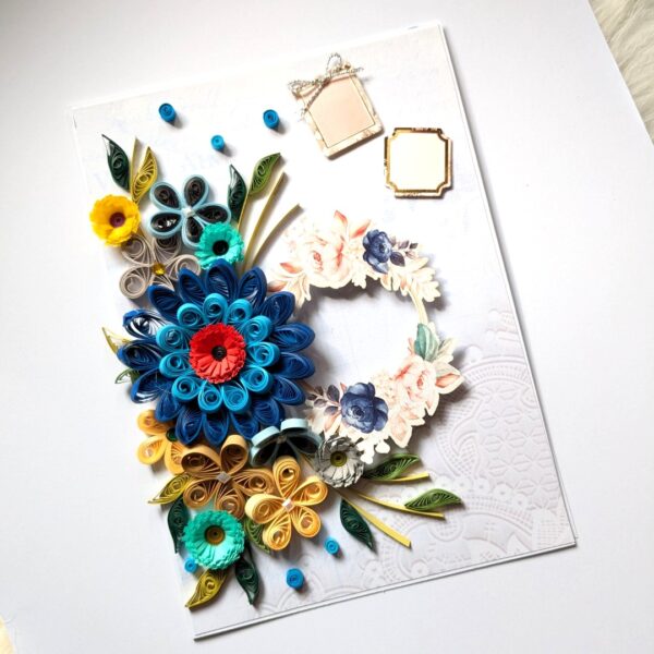 PXL_20250105_074341828 Sparkling Blues Quilled Flowers Card