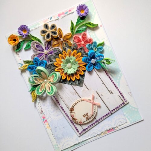 Quilled Flowers In Envelope Greeting Card