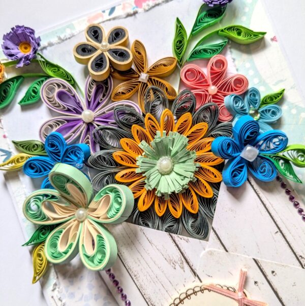 Quilled Flowers In Envelope Greeting Card