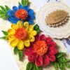 Sparkling Quilled Flowers Birthday Greeting Card -D7 image