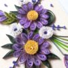 Sparkling Purple Themed Quilled Flowers Birthday Card image Sparkling Purple Themed Quilled Flowers Birthday Card image