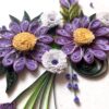 Sparkling Purple Themed Quilled Flowers Birthday Card image Sparkling Purple Themed Quilled Flowers Birthday Card image