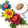 Sparkling Quilled Flowers Birthday Greeting Card -D8 image