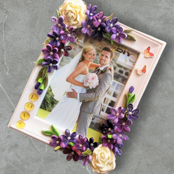 Purple Themed Quilled Photo Frame Purple Themed Quilled Photo Frame