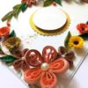 PXL_20250223_054002688 Orange Quilled Flowers Corner Greeting Card