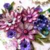 Purple Themed Quilled Flowers Greeting Card image Purple Themed Quilled Flowers Greeting Card image