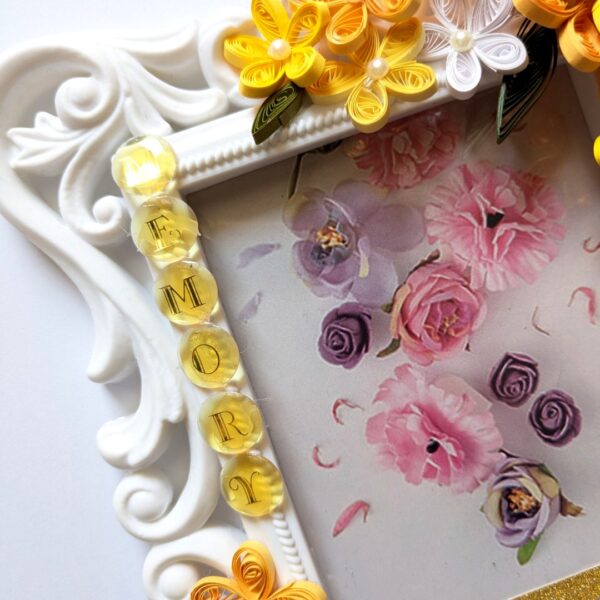PXL_20250223_055711365 Yellow Quilled Flowers Photo Frame - 4x6 inch photo