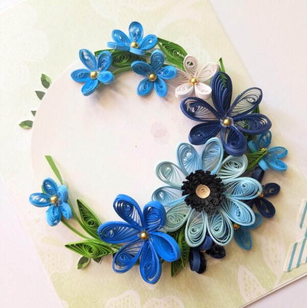 PXL_20250323_095250730 Blue Themed Quilled Flowers Greeting Card