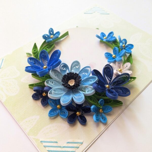 PXL_20250323_095306825 Blue Themed Quilled Flowers Greeting Card