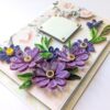 Purple Themed Quilled Flowers Greeting Card image