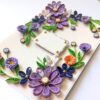PXL_20250323_095533150 Purple Quilled Flowers Corner Greeting Card