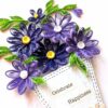 Purple Themed Quilled Flowers Greeting Card image