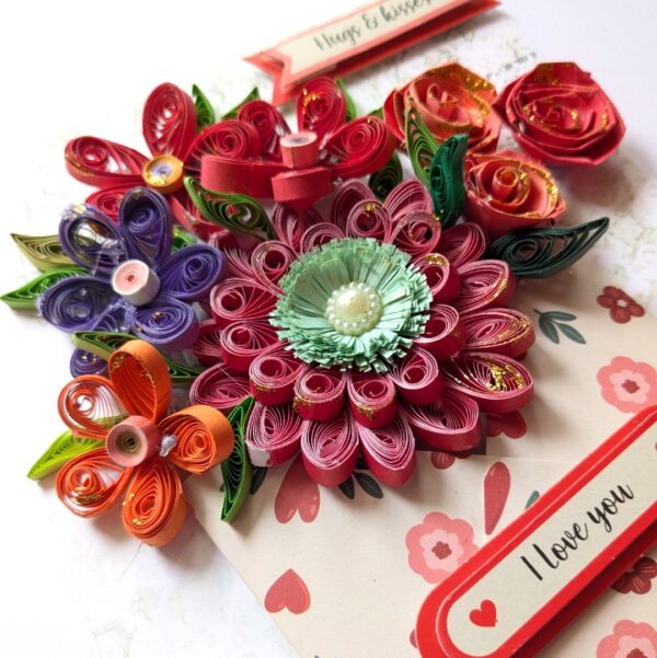 PXL_20250329_091221098 Quilled Flowers In Envelope Greeting Card