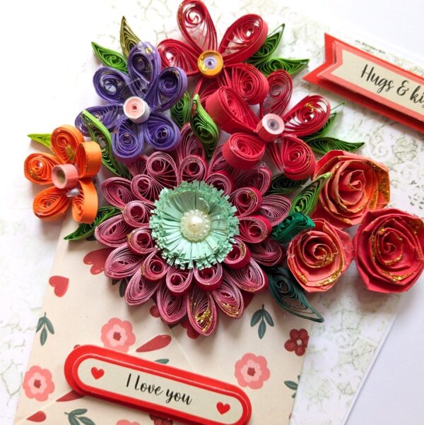 PXL_20250329_091230056 Quilled Flowers In Envelope Greeting Card