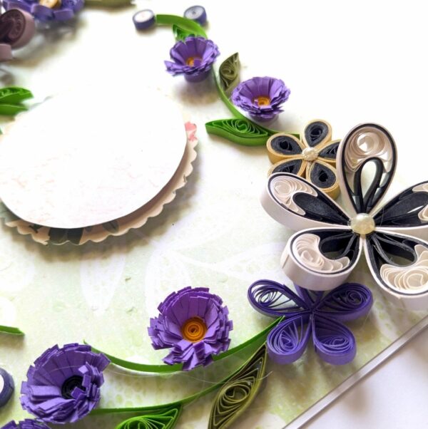 PXL_20250503_102618907 Purple Quilled Flowers Corner Greeting Card