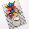 PXL_20250503_102916369 Multicolored Quilled Flowers In Vase Greeting Card