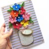 PXL_20250503_102951782.PORTRAIT.ORIGINAL Multicolored Quilled Flowers In Vase Greeting Card