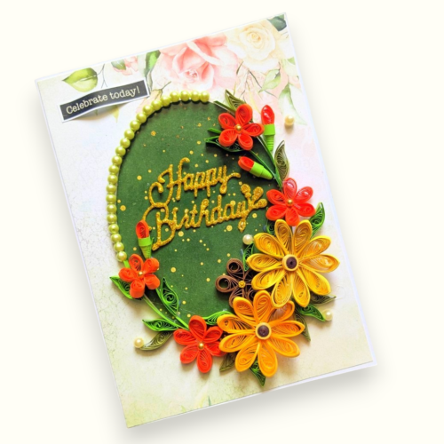 Yellow Themed Birthday Greeting Card