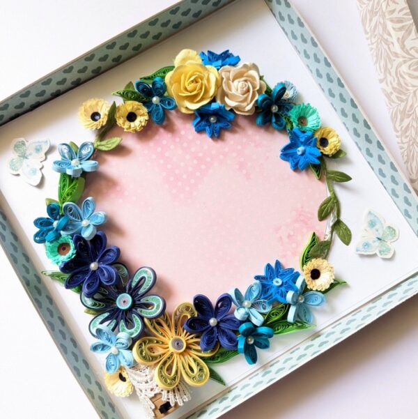 PXL_20250517_074819619 Blues Quilled Greeting card with Light and Box