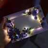 Purple Quilled Greeting card with Light and Box