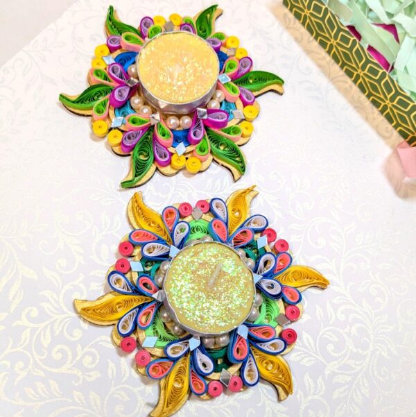 PXL_20251002_151654444 Quilled Tealight Candle Holders - Set of 2