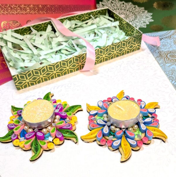 PXL_20251002_151703407 Quilled Tealight Candle Holders - Set of 2