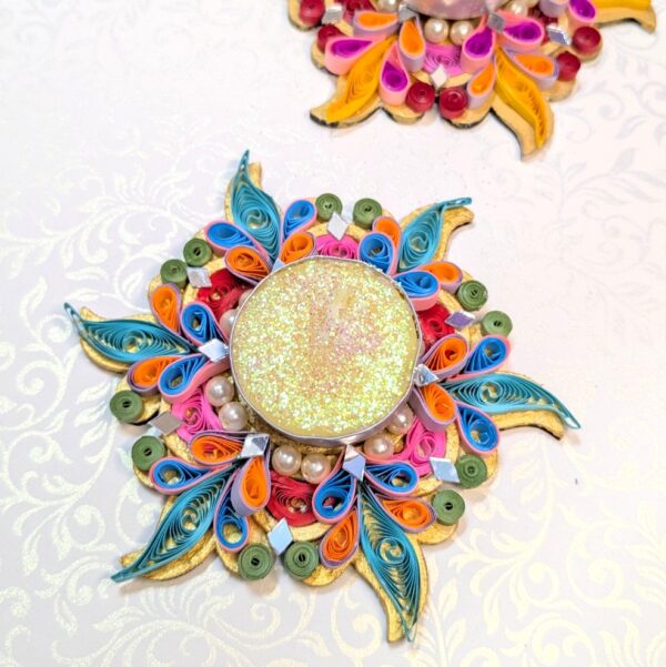 Quilled Tealight Candle Holders - Set of 2