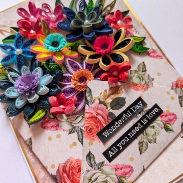 PXL_20251115_070911873 Quilled Flowers In Envelope Greeting Card