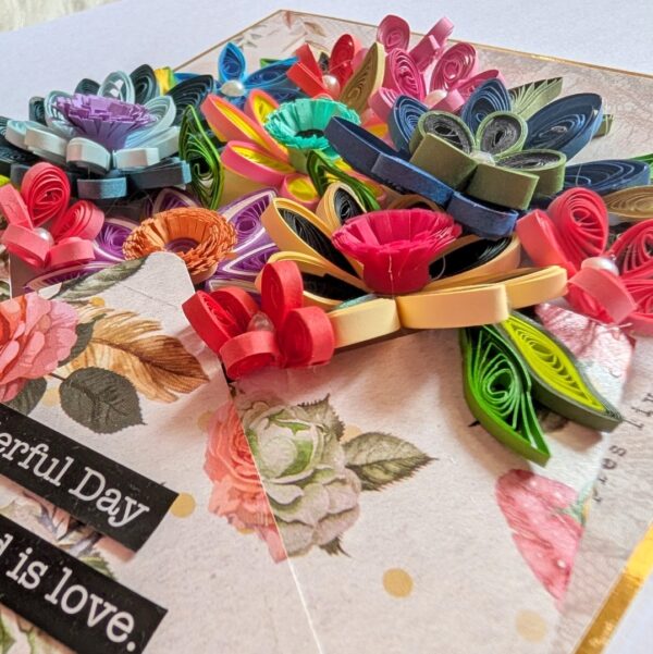 PXL_20251115_070931017 Quilled Flowers In Envelope Greeting Card