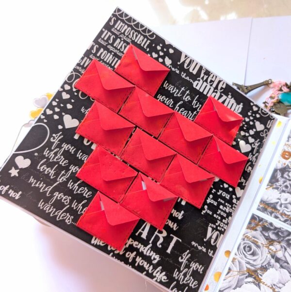 PXL_20251115_072955331 Sparkling Flowers Love Pop up Scrapbook with Lights