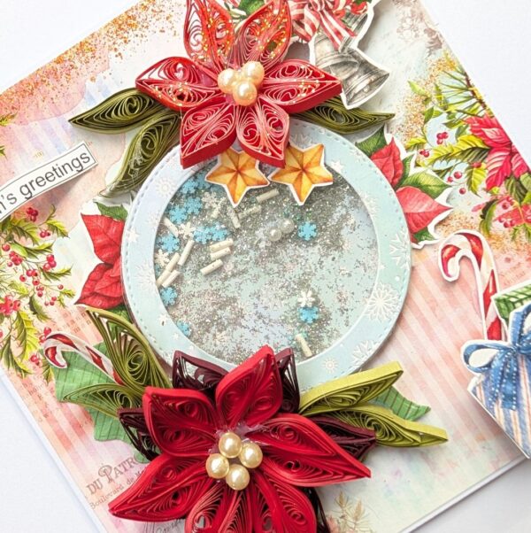 PXL_20251130_093822964 Poinsettia Handmade New Year Christmas card