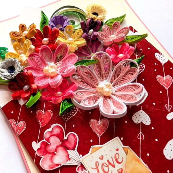 PXL_20260124_094316981 Quilled Flowers In Love Envelope Greeting Card