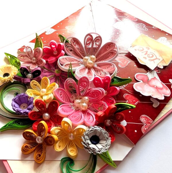 PXL_20260124_094326604 Quilled Flowers In Love Envelope Greeting Card