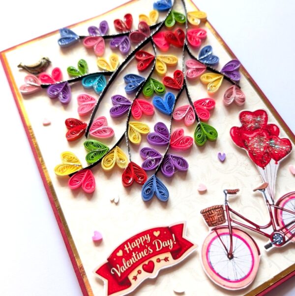 PXL_20260124_094435097 Colorful Quilled Hearts Tree of Love Card