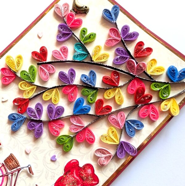 PXL_20260124_094447918 Colorful Quilled Hearts Tree of Love Card