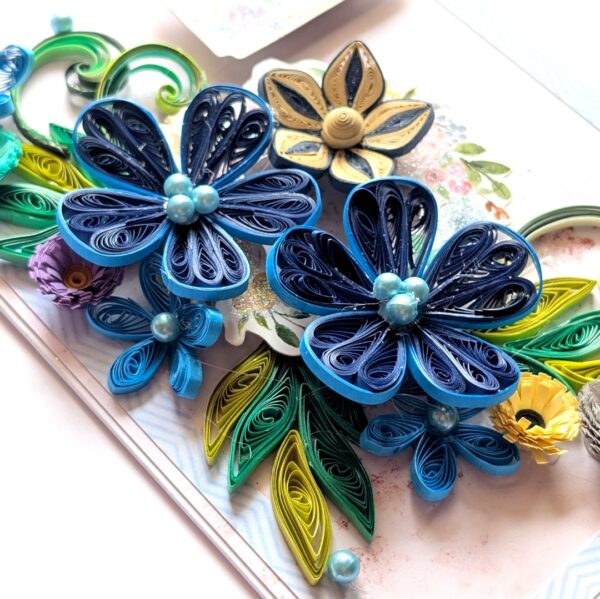 PXL_20260502_093919144 Sparkling Blues Quilled Flowers Card