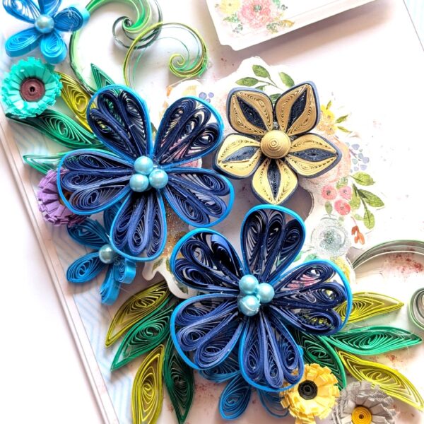 PXL_20260502_093931653 Sparkling Blues Quilled Flowers Card