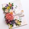 Sparkling Pinks Quilled Flowers Card