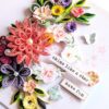 Sparkling Pinks Quilled Flowers Card