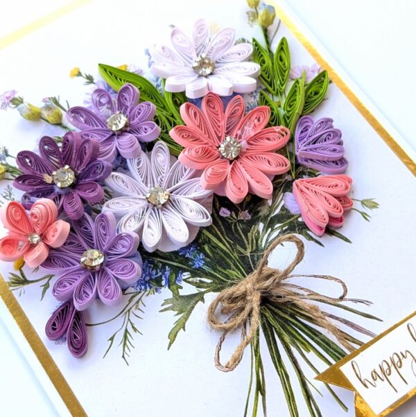 Purple Quilled Bouquet Greeting card