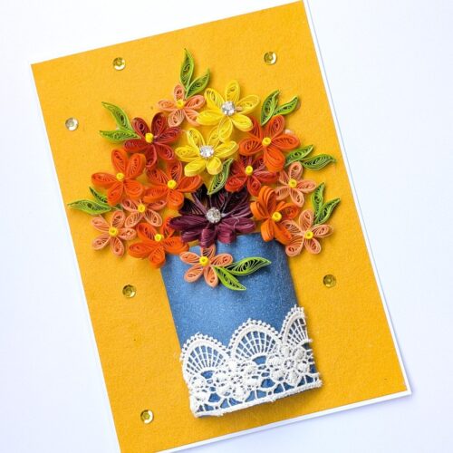 Sunshine Yellow Quilled Greeting card