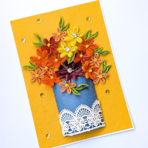 PXL_20260719_065158802 Sunshine Yellow Quilled Greeting card