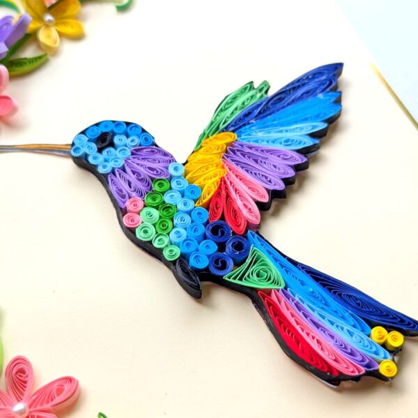 PXL_20260801_044954517 Quilled Bird with flowers A4 greeting card