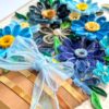A4 size Blue quilled flowers Greeting Card