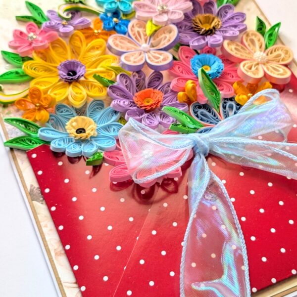 PXL_20260913_095407140 A4 Multicolored Quilled flowers in envelope greeting card