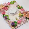 PXL_20260913_095436955 Pink Quilled Flowers Corner Greeting Card