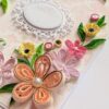 PXL_20260913_095441112 Pink Quilled Flowers Corner Greeting Card